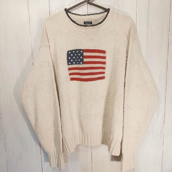 Polo Ralph Lauren Other - Vintage Polo Hand Knit Flag Sweater RARE